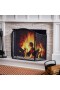 Fireplace & Hearth Tri-Panel Fireplace Screens | Plow & Hearth Iris Scroll Tri-Fold Fireplace Screen