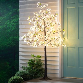 Lighting Lighted Trees & Garlands | Plow & Hearth Indoor/Outdoor Electric Lighted Faux Dogwood Tree, 6' Tall