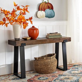  Mesas de apoio para móveis | Mesa de console de madeira recuperada para ambientes internos/externos Plow & Hearth Richland