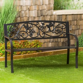  Bancos para área externa | Banco de jardim de metal Hummingbird Plow & Hearth