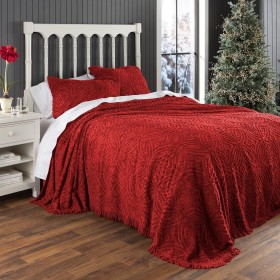  Edredons e colchas para ambientes internos | Plow & Hearth Wedding Ring Tufted Chenille Sham