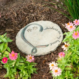  Placas memoriais e de jardim para áreas externas | Arado e lareira Whiskers On My Heart, pedra de jardim