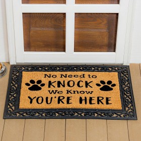  Tapetes e capachos | Tapete de fibra de coco Plow & Hearth No Need To Knock Paw Print