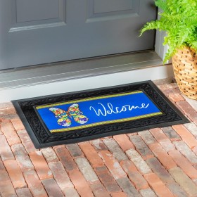  Tapetes e capachos | Tapete para interruptores Plow & Hearth Talavera Butterfly Sassafras