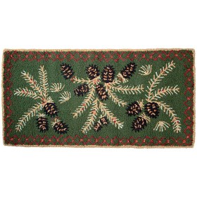  Szőnyegek és lábtörlők Akasztós szőnyegek | Plow & Hearth fenyőtoboz kézzel akasztott gyapjúszőnyeg, 60 cm x 100 cm