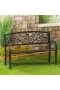  Mobili da esterno | Panca da giardino in metallo Blooming Garden di Plow & Hearth, nera