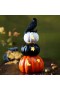  Accenti decorativi per interni | Zucche di Jack O'lantern in resina a LED da 10,35" con decorazione da tavolo a forma di corvo Plow & Hearth