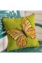  Cuscini decorativi per interni | Cuscino decorativo in polipropilene lavorato a mano con motivo a farfalla verde per interni/esterni Plow & Hearth
