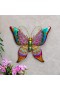  Decorazione murale per interni | Decorazione murale a forma di farfalla colorata in metallo Plow & Hearth