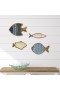  Decorazione murale per interni | Decorazione murale a forma di pesce in legno e smalto, set da 4