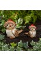  Statue da giardino per esterni | Set di statue in resina a forma di fungo e uccelli Plow & Hearth, altezza 18 cm