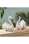  Statue da giardino per esterni | Coppia di statue di cigni in metallo Plow & Hearth, set da 2, altezza 14"