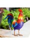  Statue da giardino per esterni | Statua da giardino a forma di gallo in metallo colorato Plow & Hearth