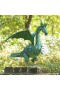  Statue da giardino per esterni | Statua di drago in metallo verde Plow & Hearth che tiene una perla alimentata a energia solare
