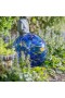  Sfere da giardino per esterni | Plow & Hearth Art Glass Swirled Gazing Ball con supporto, blu reale