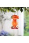  Mangiatoie per colibrì da esterno | Fungo da appendere in vetro artistico Plow & Hearth, arancione