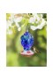  Mangiatoie per colibrì da esterno | Mangiatoia per colibrì in vetro blu maculato Plow & Hearth