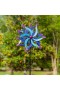  Girandole eoliche per esterni | Girandola eolica in metallo Plow & Hearth, fiore blu diviso, altezza 75"