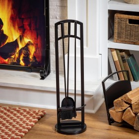  Attrezzi per la movimentazione della legna da ardere e da camino | Set di attrezzi per camino Plow & Hearth Arched da 4 pezzi