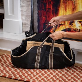  Attrezzi per la movimentazione della legna da ardere e da camino | Borsa porta legna in tela per aratro e focolare
