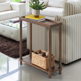  Tavolini decorativi | Tavolini laterali sottili in legno Allison di Plow & Hearth, set da 2