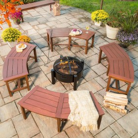  Panche per esterni | Panca curva in eucalipto Plow & Hearth