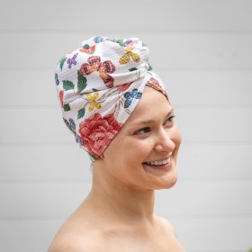  Accessori per il bagno per interni | Plow & Hearth Butterfly Toile - Fascia per capelli ad asciugatura rapida