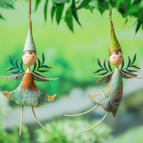  Accenti decorativi per interni | Decorazioni sospese Plow & Hearth Metal Fairies, set da 2