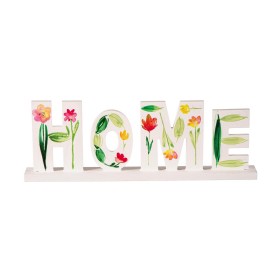  Accenti decorativi per interni | Cartello da tavolo in legno Plow & Hearth Floral Home, 14,75"L