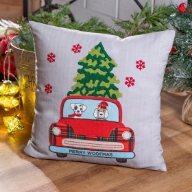  Cuscini decorativi per interni | Cuscino quadrato Plow & Hearth da 18,5" con camion rosso e cani