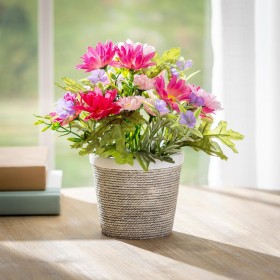  Fiori e piante artificiali per interni | Plow & Hearth, composizione floreale artificiale in cestino, decorazione da tavolo, altezza 23 cm