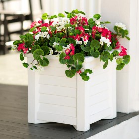  Fiori e piante finti per interni | Plow & Hearth, geranio finto rosso e bianco, riempitivo per urna/fioriera