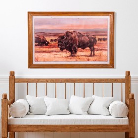  Decorazione murale per interni | Decorazione murale in legno Plow & Hearth Bison, 23,5" HX 36" L