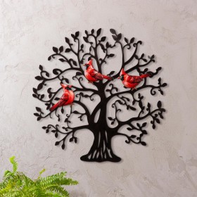  Decorazione murale per interni | Decorazione murale con albero in metallo con aratro e focolare e cardinali