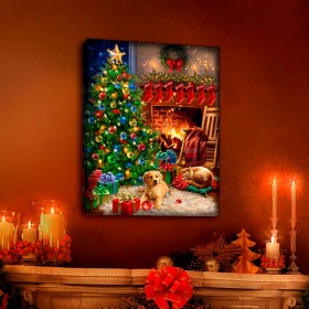  Decorazione murale per interni | Plow & Hearth, tela decorativa natalizia illuminata e personalizzata