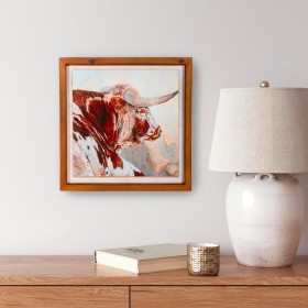  Decorazione murale per interni | Decorazione murale in legno Plow & Hearth Longhorn, 16" LX 16" H