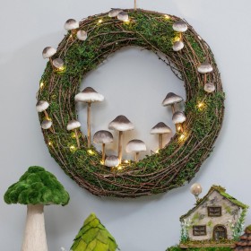 Ghirlande per interni | Ghirlanda di funghi in rattan con luci Plow & Hearth