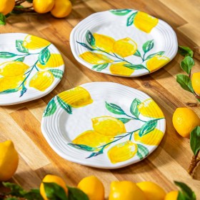  Piatti e vassoi per cucina e intrattenimento | Piatto da insalata in melamina Plow & Hearth Coastal Citrus, 8,5"
