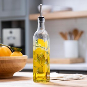  Articoli per la cucina e l'intrattenimento | Set di bottiglie di olio in vetro Coastal Citrus con piattino in ceramica Plow & Hearth