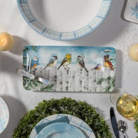  Articoli per la cucina e l'intrattenimento | Plow & Hearth - Piatto rettangolare in melamina da 14,25" con set di spargitori, serra per le feste