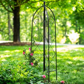  Pergolati e tralicci per esterni | Traliccio da giardino in metallo a tre ante Plow & Hearth Scrolls