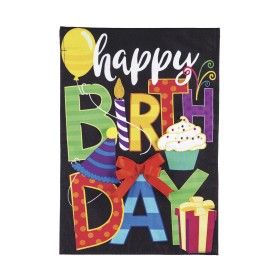  Bandiere da giardino per esterni | Bandiera da giardino in lino con scritta "Happy Birthday" di Plow & Hearth