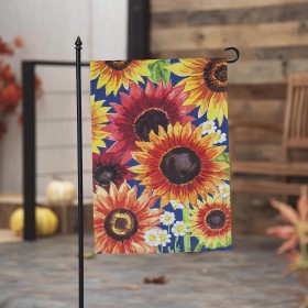  Bandiere da giardino per esterni | Bandiera da giardino in pelle scamosciata con girasoli autunnali multicolori Plow & Hearth