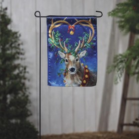  Bandiere da giardino per esterni | Bandiera da giardino Plow & Hearth Santa's Reindeer Lustre