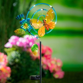  Picchetti da giardino per esterni | Picchetto da giardino solare per impollinatori Plow & Hearth Chasing Light