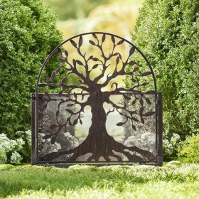  Pali da giardino per esterni | Cancello da giardino indipendente ad arco in metallo Plow & Hearth con motivo dell'albero della vita