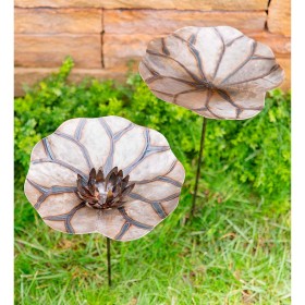  Picchetti da giardino per esterni | Picchetti da giardino in metallo per ninfee Plow & Hearth, set da 2