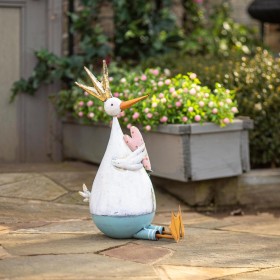  Statue da giardino per esterni | Statua da giardino in metallo a forma di anatra con cuore Plow & Hearth