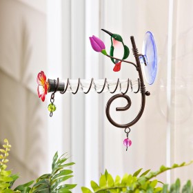  Mangiatoie per colibrì da esterno | Mangiatoia per colibrì da finestra Plow & Hearth Floral