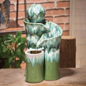  Fontane da esterno per la vita all'aria aperta | Fontana in ceramica Plow & Hearth, verde